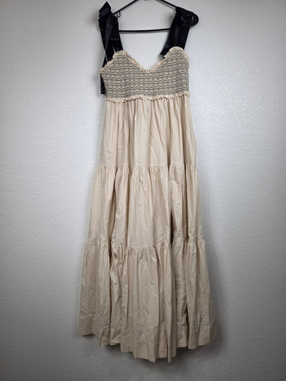 Free People Cream Cotton Maxi Dress Medium